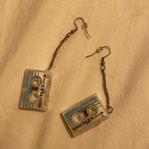 Vintage tape music earrings